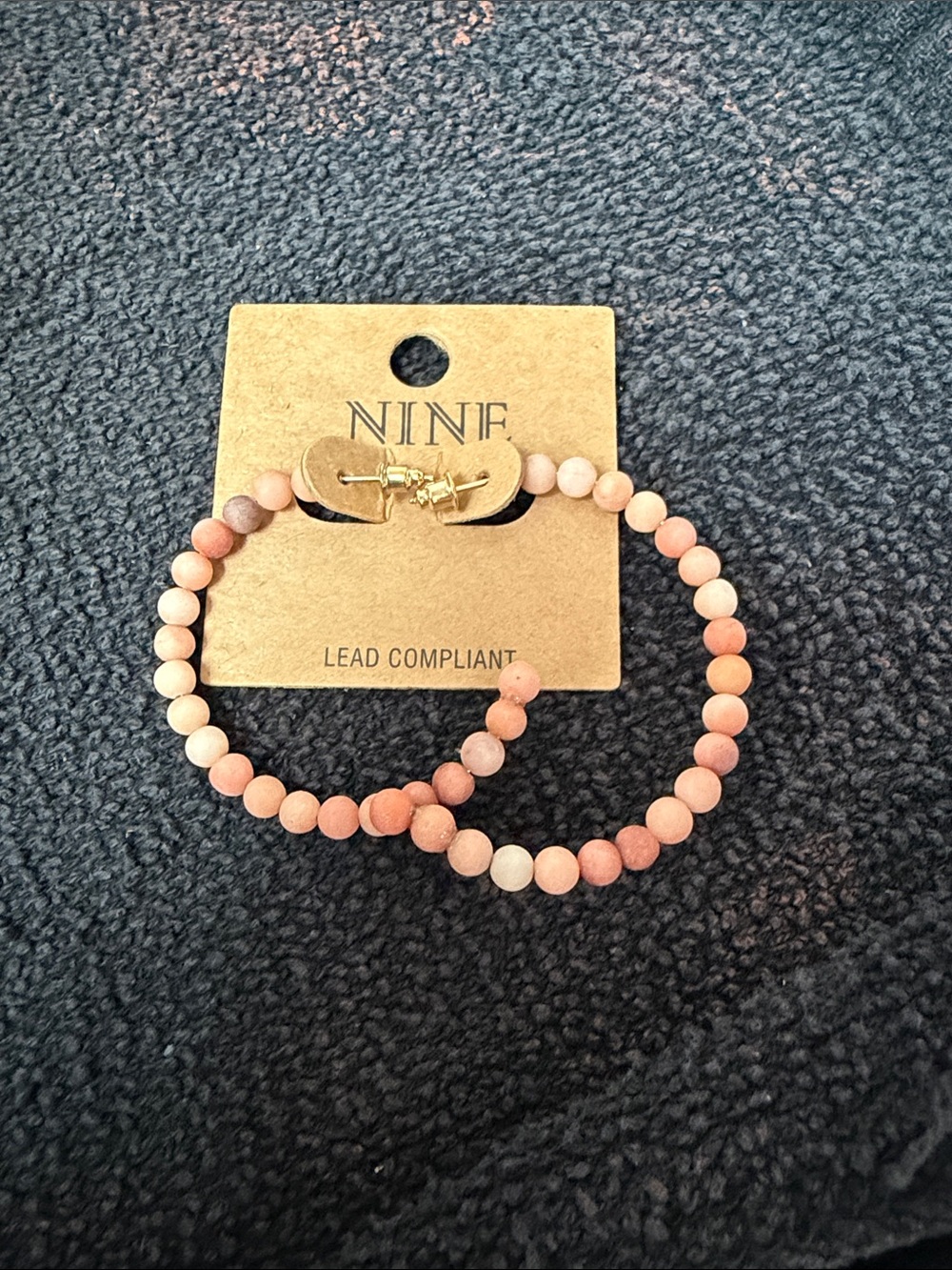 Coral Beaded Hoop Earrings